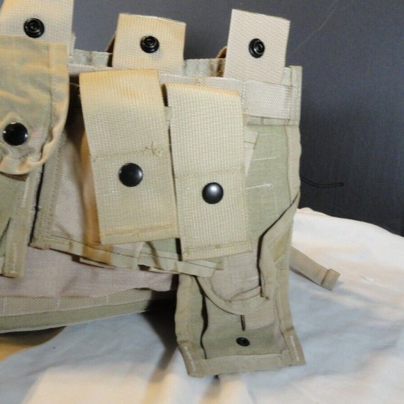 DCU DESERT CAMOUFLAGE FLC LBE LBV LOAD BEARING VEST W/ COMBAT TACTICAL POUCHES - Picture 2 of 6